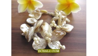 Natural Seashells Bracelets Seeds Beaded Flower Designs
